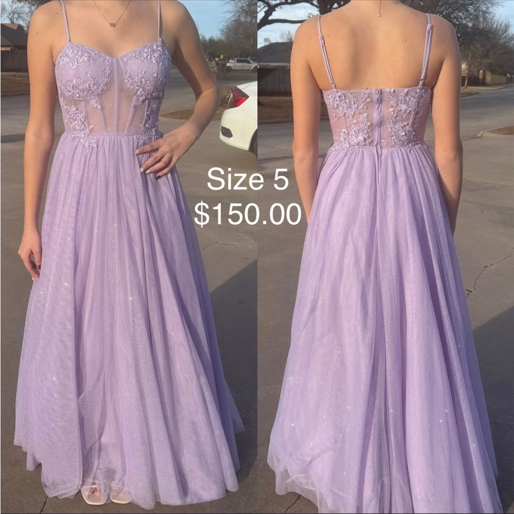 Elegant Lavender Evening Gown